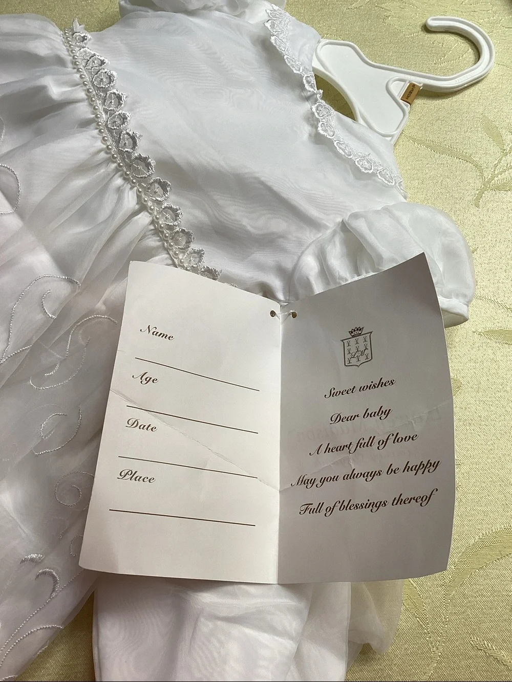 White Embroidered Baby girl christening dress